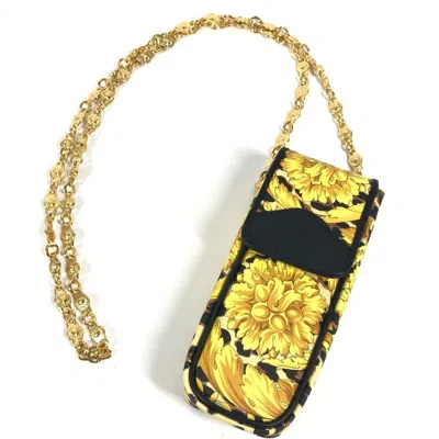 Pre-owned Versace Yellow Pvc Leather Pochette Shoulder Bag ()