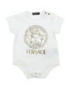 VERSACE YOUNG VERSACE YOUNG NEWBORN BABY BODYSUIT WHITE SIZE 3 COTTON, ELASTANE