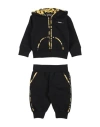VERSACE YOUNG VERSACE YOUNG NEWBORN BABY SET BLACK SIZE 3 COTTON, ELASTANE, POLYESTER