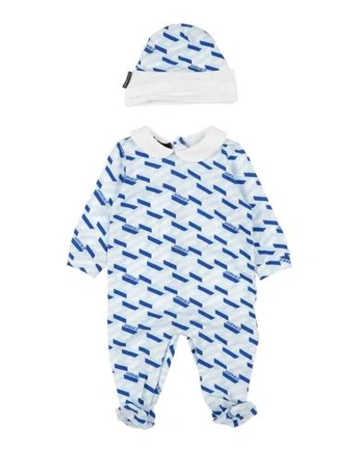 Versace Young Newborn Boy Baby Accessories Set Sky Blue Size 3 Cotton, Elastane