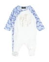 VERSACE YOUNG VERSACE YOUNG NEWBORN BOY BABY JUMPSUITS & OVERALLS AZURE SIZE 0 COTTON, ELASTANE