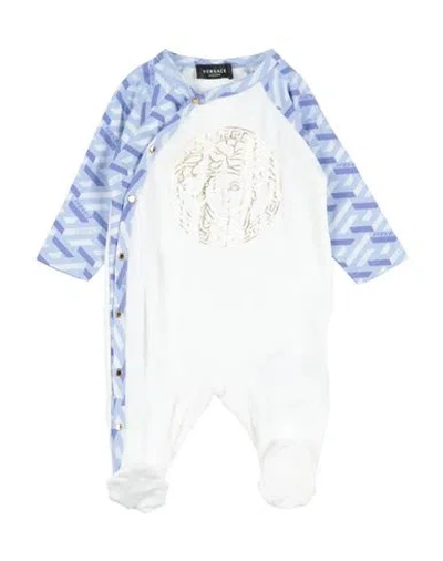 Versace Young Newborn Boy Baby Jumpsuits & Overalls Azure Size 0 Cotton, Elastane In Blue