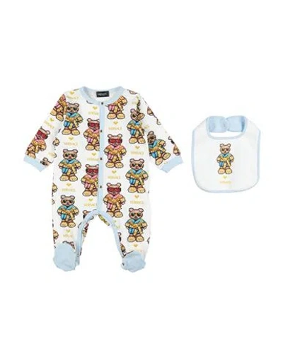 Versace Young Newborn Boy Baby Jumpsuits & Overalls White Size 3 Cotton, Elastane In Multi