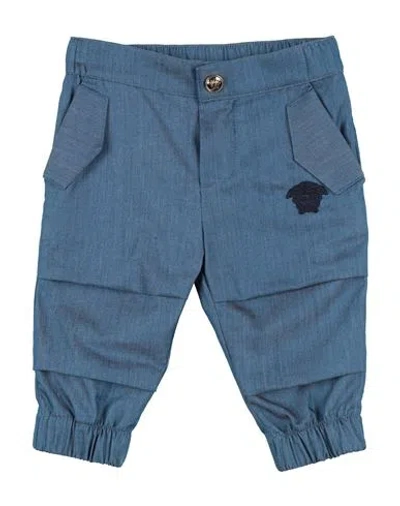 Versace Young Babies'  Newborn Boy Jeans Blue Size 3 Cotton, Viscose, Polyester