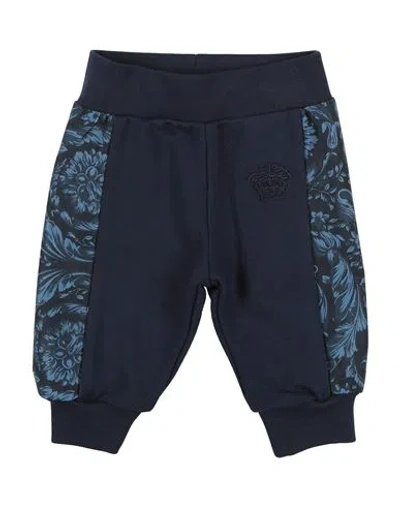 Versace Young Babies'  Newborn Boy Pants Navy Size 3 Cotton, Polyester In Blue