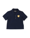 Versace Young Babies'  Newborn Boy Polo Shirt Midnight Blue Size 3 Cotton, Viscose