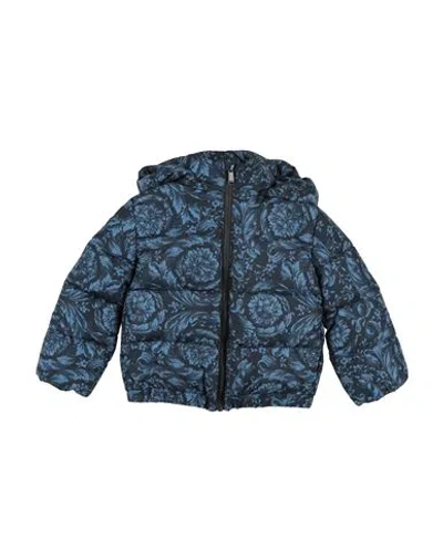 Versace Young Babies'  Newborn Boy Puffer Slate Blue Size 3 Polyester
