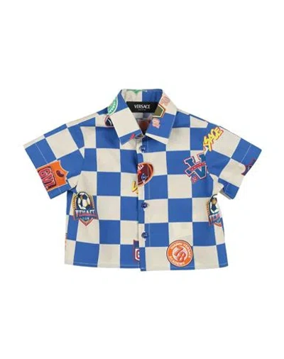 Versace Young Babies'  Newborn Boy Shirt Blue Size 3 Cotton