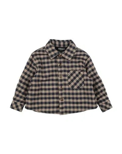 Versace Young Babies'  Newborn Boy Shirt Khaki Size 3 Cotton In Multi