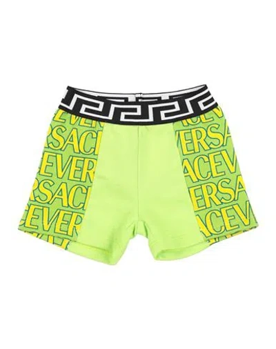 Versace Young Babies'  Newborn Boy Shorts & Bermuda Shorts Lime Green Size 3 Cotton, Polyester, Polyamide, El