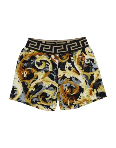 Versace Young Babies'  Newborn Boy Shorts & Bermuda Shorts Black Size 3 Cotton, Polyester, Elastane, Polyamid
