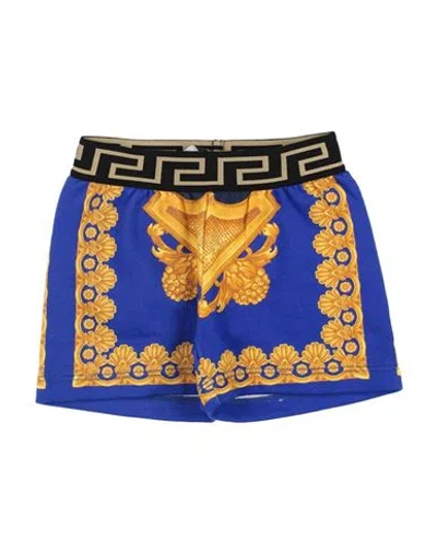 Versace Young Babies'  Newborn Boy Shorts & Bermuda Shorts Blue Size 3 Cotton, Polyester, Elastane, Polyamide