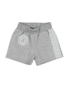 Versace Young Newborn Boy Shorts & Bermuda Shorts Light Grey Size 3 Cotton, Elastane In Gray