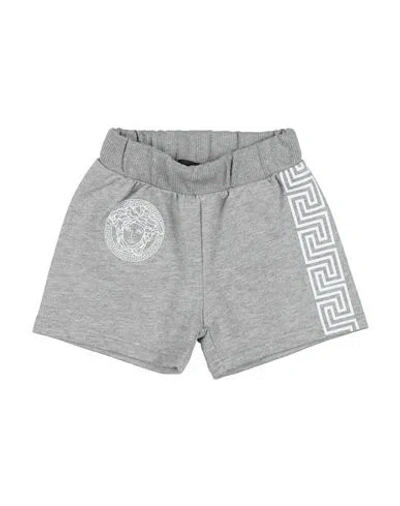 Versace Young Babies'  Newborn Boy Shorts & Bermuda Shorts Light Grey Size 3 Cotton, Elastane In Gray