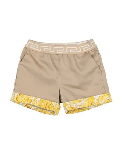 Versace Young Babies'  Newborn Boy Shorts & Bermuda Shorts Sand Size 3 Cotton, Polyester, Polyamide, Elastane In Neutral
