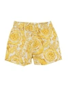 Versace Young Newborn Boy Shorts & Bermuda Shorts Yellow Size 3 Cotton In Yellow