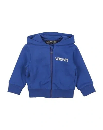 Versace Young Babies'  Newborn Boy Sweatshirt Blue Size 3 Cotton, Elastane