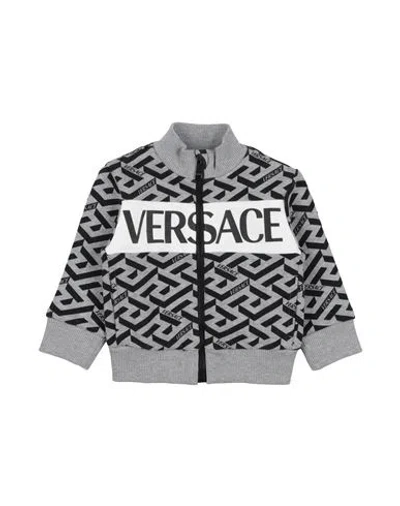 Versace Young Babies'  Newborn Boy Sweatshirt Light Grey Size 3 Cotton