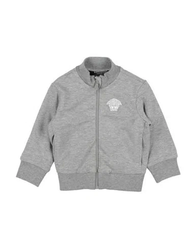 Versace Young Babies'  Newborn Boy Sweatshirt Light Grey Size 3 Cotton, Elastane, Viscose, Polyester In Gray
