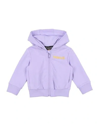 Versace Young Babies'  Newborn Boy Sweatshirt Lilac Size 3 Cotton, Elastane, Polyester, Viscose In Purple