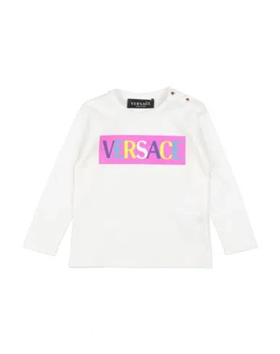 Versace Young Babies'  Newborn Boy T-shirt White Size 3 Cotton
