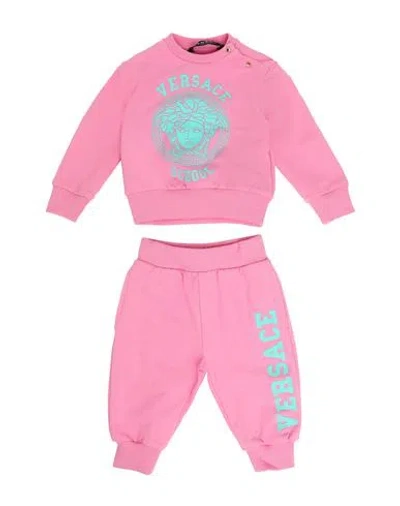 Versace Young Newborn Girl Baby Set Pink Size 3 Cotton, Elastane