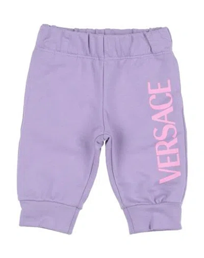 Versace Young Babies'  Newborn Girl Pants Lilac Size 3 Cotton In Purple