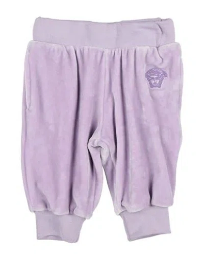 Versace Young Babies'  Newborn Girl Pants Lilac Size 3 Polyester, Elastane, Viscose, Cotton In Purple