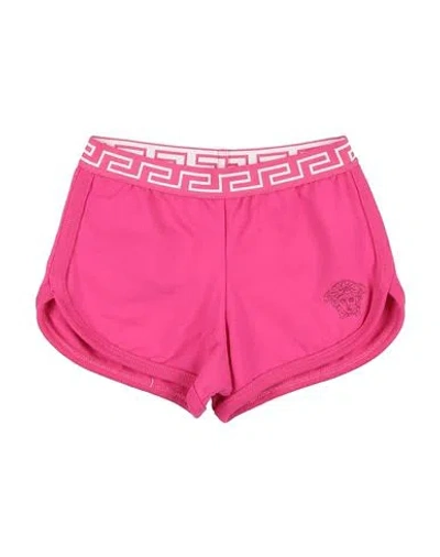 Versace Young Babies'  Newborn Girl Shorts & Bermuda Shorts Magenta Size 3 Cotton, Elastane In Pink