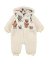 VERSACE YOUNG VERSACE YOUNG NEWBORN GIRL SNOW WEAR IVORY SIZE 3 POLYESTER, COTTON, POLYAMIDE, ELASTANE