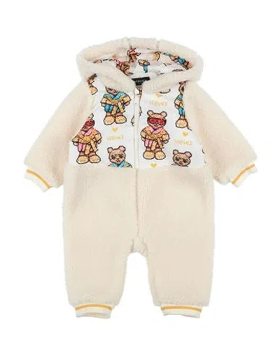 Versace Young Babies'  Newborn Girl Snow Wear Ivory Size 3 Polyester, Cotton, Polyamide, Elastane In Neutral