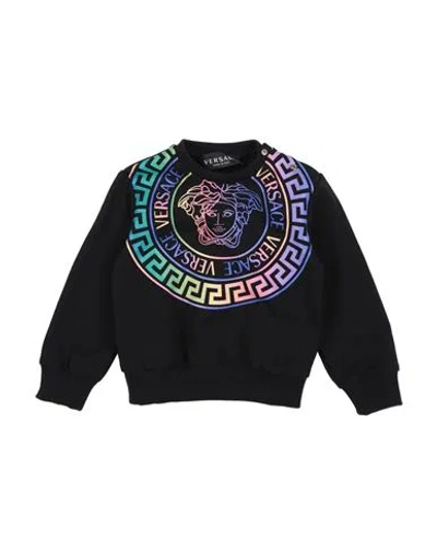 Versace Young Babies'  Newborn Girl Sweatshirt Black Size 3 Cotton, Elastane