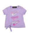 Versace Young Babies'  Newborn Girl T-shirt Lilac Size 3 Cotton, Elastane In Purple