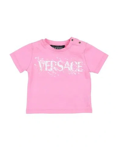 Versace Young Babies'  Newborn Girl T-shirt Pink Size 3 Cotton