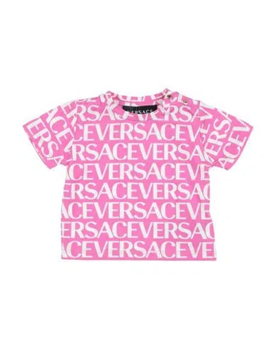 Versace Young Babies'  Newborn Girl T-shirt Pink Size 3 Cotton, Elastane