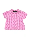 Versace Young Newborn Girl T-shirt Pink Size 3 Cotton, Elastane In Pink