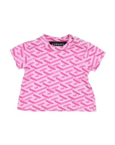 Versace Young Babies'  Newborn Girl T-shirt Pink Size 3 Cotton, Elastane