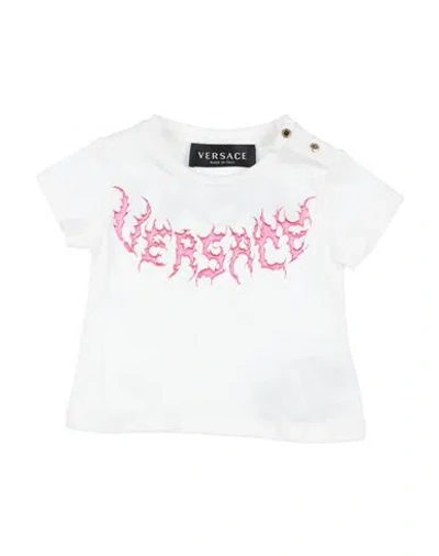 Versace Young Babies'  Newborn Girl T-shirt White Size 3 Cotton