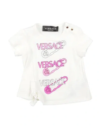 Versace Young Babies'  Newborn Girl T-shirt White Size 3 Cotton, Elastane