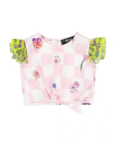 Versace Young Babies'  Newborn Girl Top Pink Size 3 Cotton