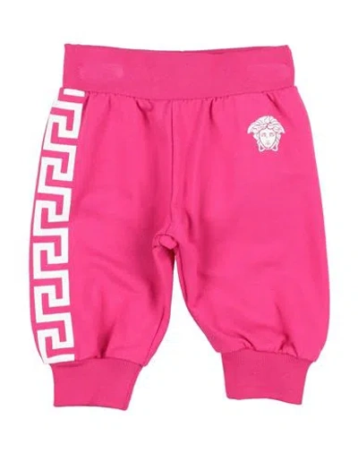Versace Young Babies'  Newborn Pants Fuchsia Size 3 Cotton, Elastane In Pink