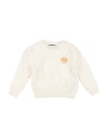 Versace Young Babies'  Newborn Sweater Ivory Size 3 Virgin Wool, Polyester In White