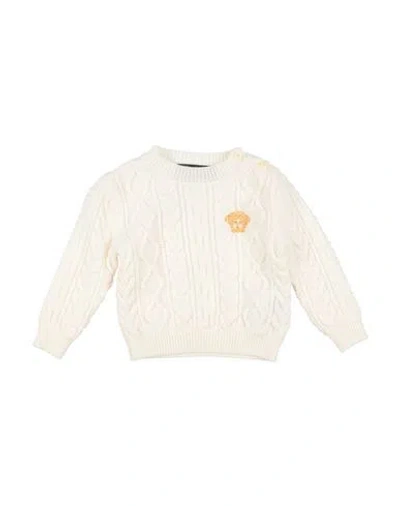 Versace Young Babies'  Newborn Sweater Ivory Size 3 Virgin Wool, Polyester In White