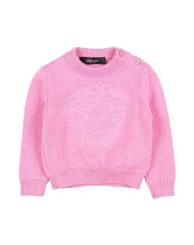 Versace Young Babies'  Newborn Sweater Pink Size 3 Virgin Wool, Viscose
