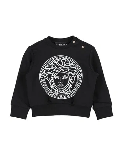 Versace Young Babies'  Newborn Sweatshirt Black Size 3 Cotton, Elastane In Multi