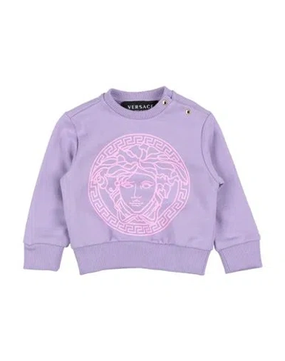 Versace Young Babies'  Newborn Sweatshirt Light Purple Size 3 Cotton, Elastane In Multi