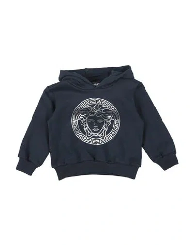Versace Young Babies'  Newborn Sweatshirt Midnight Blue Size 3 Cotton In Black