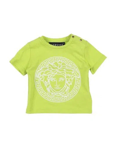 Versace Young Babies'  Newborn T-shirt Acid Green Size 3 Cotton