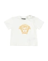 Versace Young Newborn T-shirt Cream Size 3 Cotton, Elastane, Viscose, Polyester In White