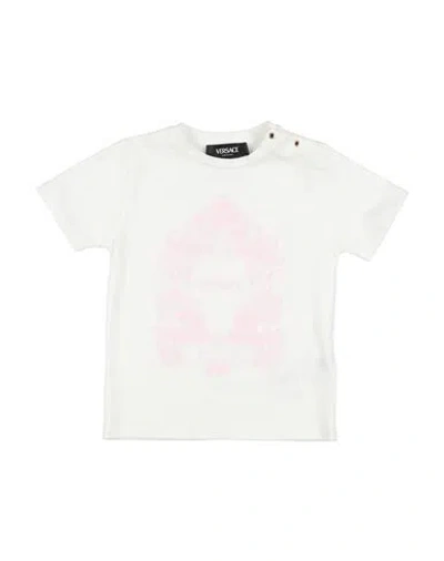 Versace Young Babies'  Newborn T-shirt Pink Size 3 Cotton, Elastane In White